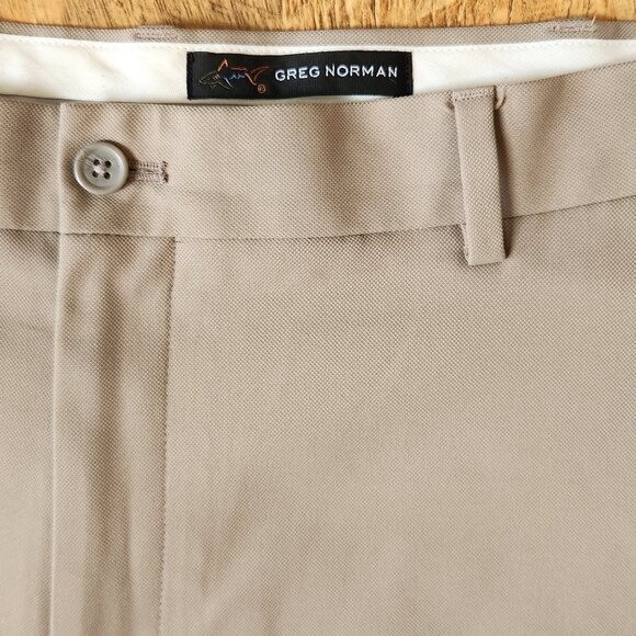 Greg Norman Tan Flat Front Golf Shorts Size 40 - Picture 2 of 9